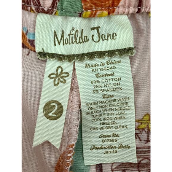 Matilda Jane Secret Fields Vault Bon Vivant Woven Pink Ruffles Paris Pants 2 - Picture 6 of 6